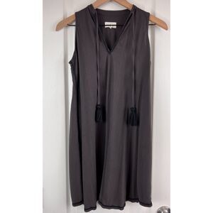 Lou & Grey Women's Gray Faded Black V Neck Flowy Swing Sleeveless Dress Size XS
